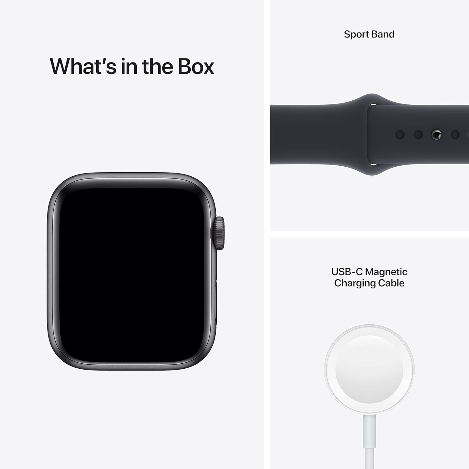 Apple Watch SE (Gen 1) [GPS 44mm] Smart Watch w/Space Grey Aluminium Case with Midnight Sport Band. Fitness & Activity Tracker, Heart Rate Monitor