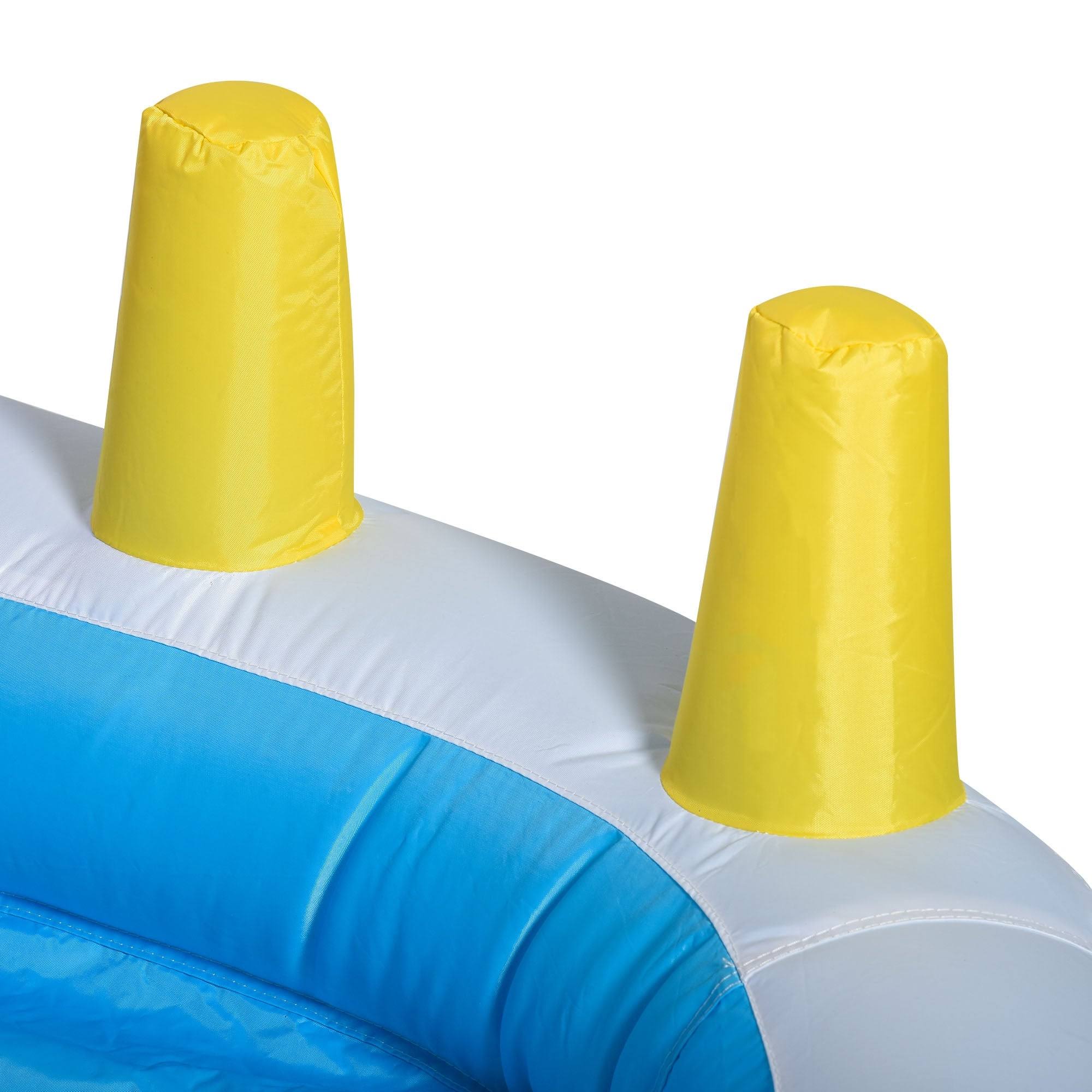 Outsunny 2-in-1 Kids Inflatable Bounce House Jumping Castle with Trampoline and Pool, with Carry Bag u0026 Inflator Included