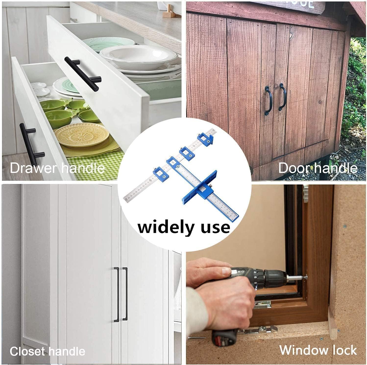 Cabinet Hardware Jig, Solike Aluminum Alloy Cabinet Handle Jig Tool for Fast and Accurate Installation of Door Handles and Drawer Front Knobs
