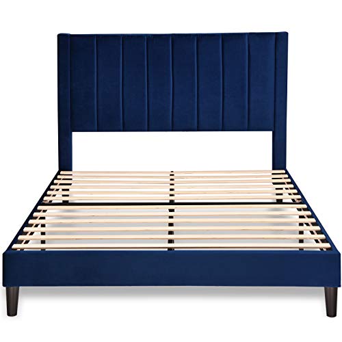 Allewie Upholstered FPK Bed Frame, Full, Pink