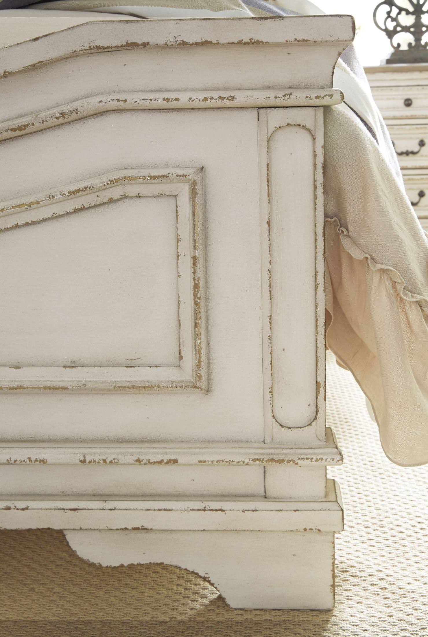 White Realyn California King Upholstered Panel Bed