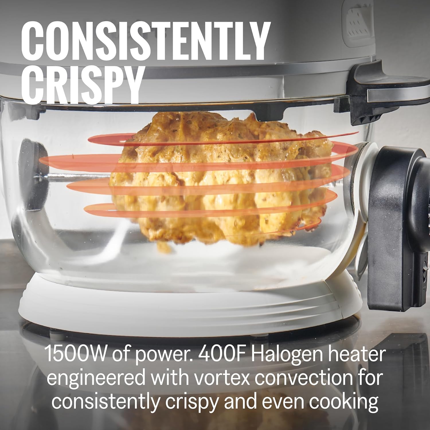 Self-Cleaning Air Fryer 5 Quart with 360 Visibility, Non-Toxic, BPA-Free, 400F Vortex for Even Cooking, 6-in-1 Functions, Rotisserie, Roast, Bake