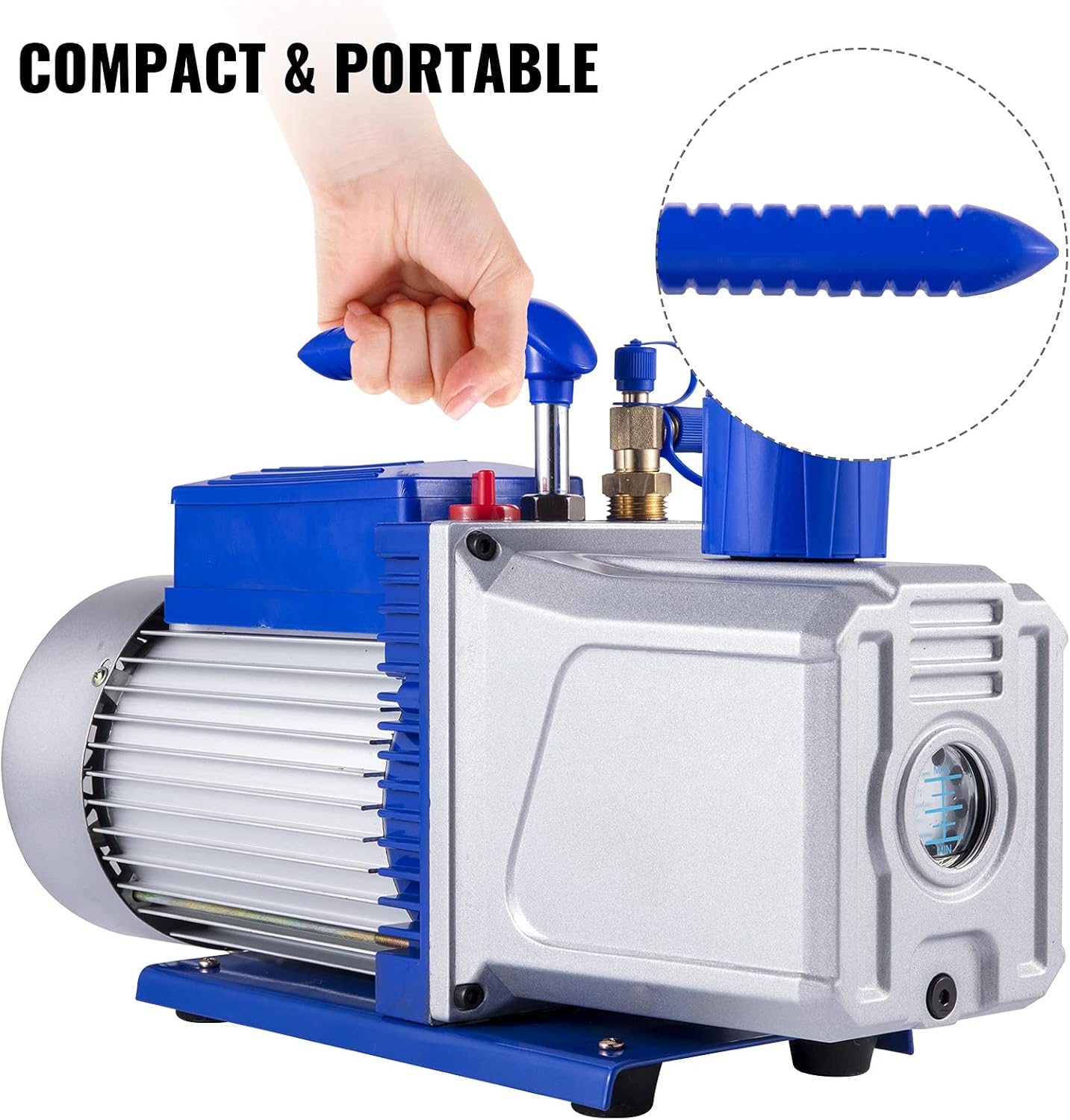 VEVOR Vacuum Pump 12 CFM 1 HP Double Stage Air Conditioning Vacuum Pump 110V Ultimate Vacuum Refrigerant HVAC Air Tool for Automobile Reparation