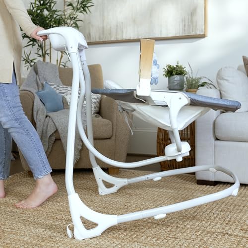 Ingenuity SimpleComfort Lightweight Compact 6-Speed Multi-Direction Baby Swing, Vibrations & Nature Sounds, 0-9 Months 6-20 lbs (Pink Cassidy)