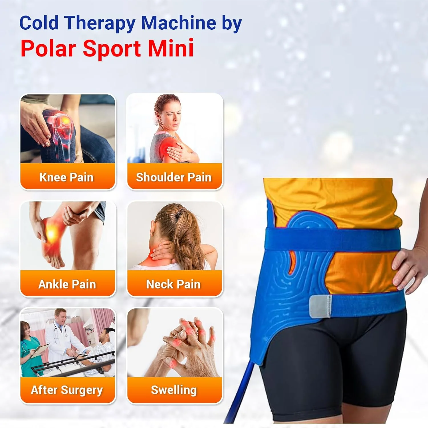 Cold Therapy Machine by Polar Sport - Ice Water Circulation System with Large Adjustable Cold Pad for Pain in The Knee, Shoulder, Ankle
