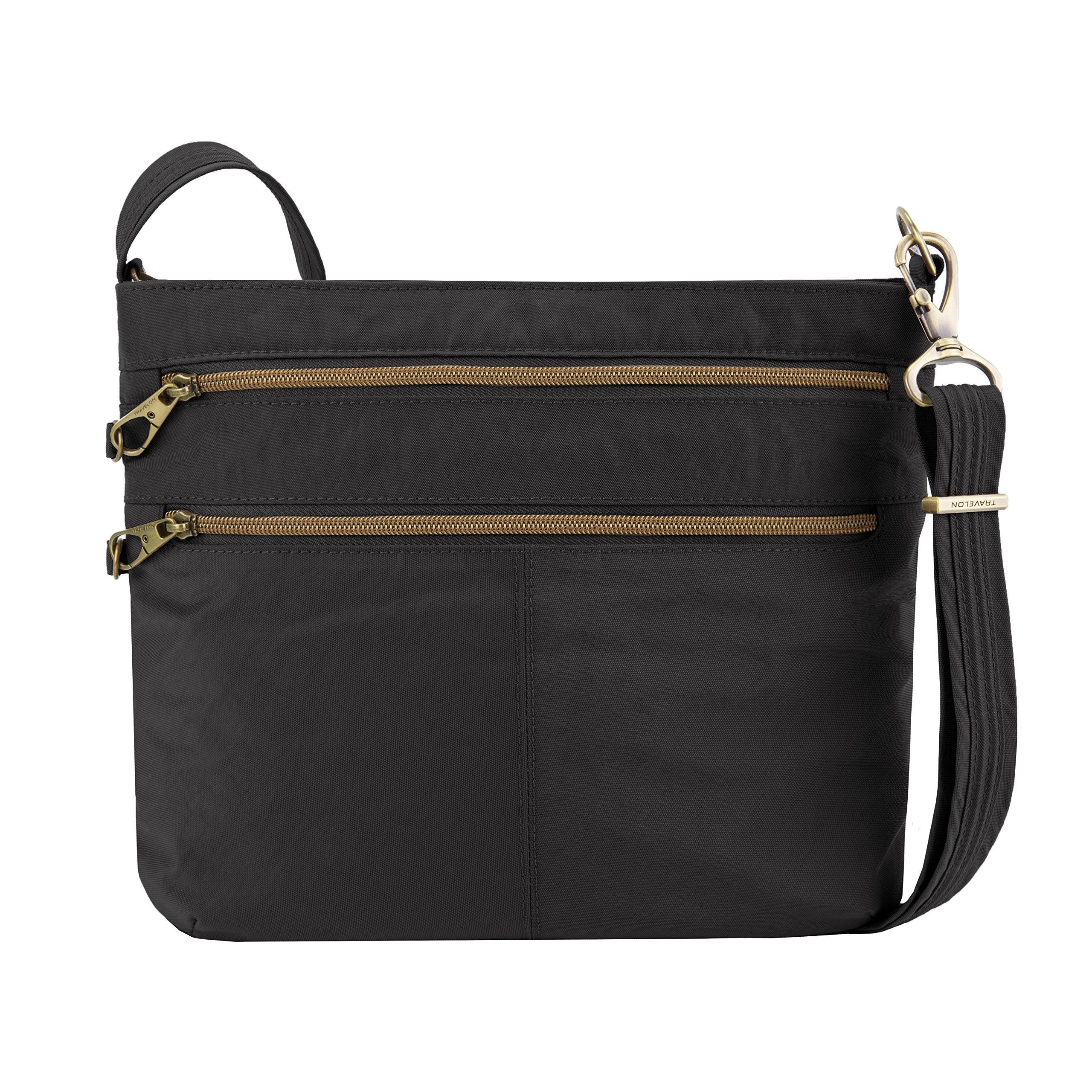 Travelon Anti-Theft Signature Double Zip Crossbody Bag, Black - Avayadevconnect