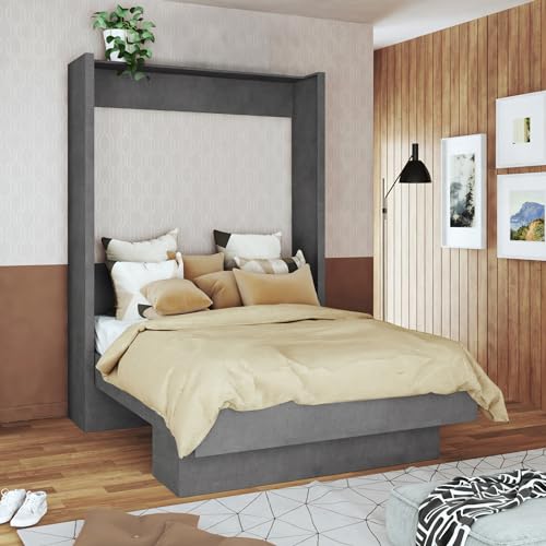 Oakland Living Easy-Lift Full Murphy Wall Bed in White with Shelf