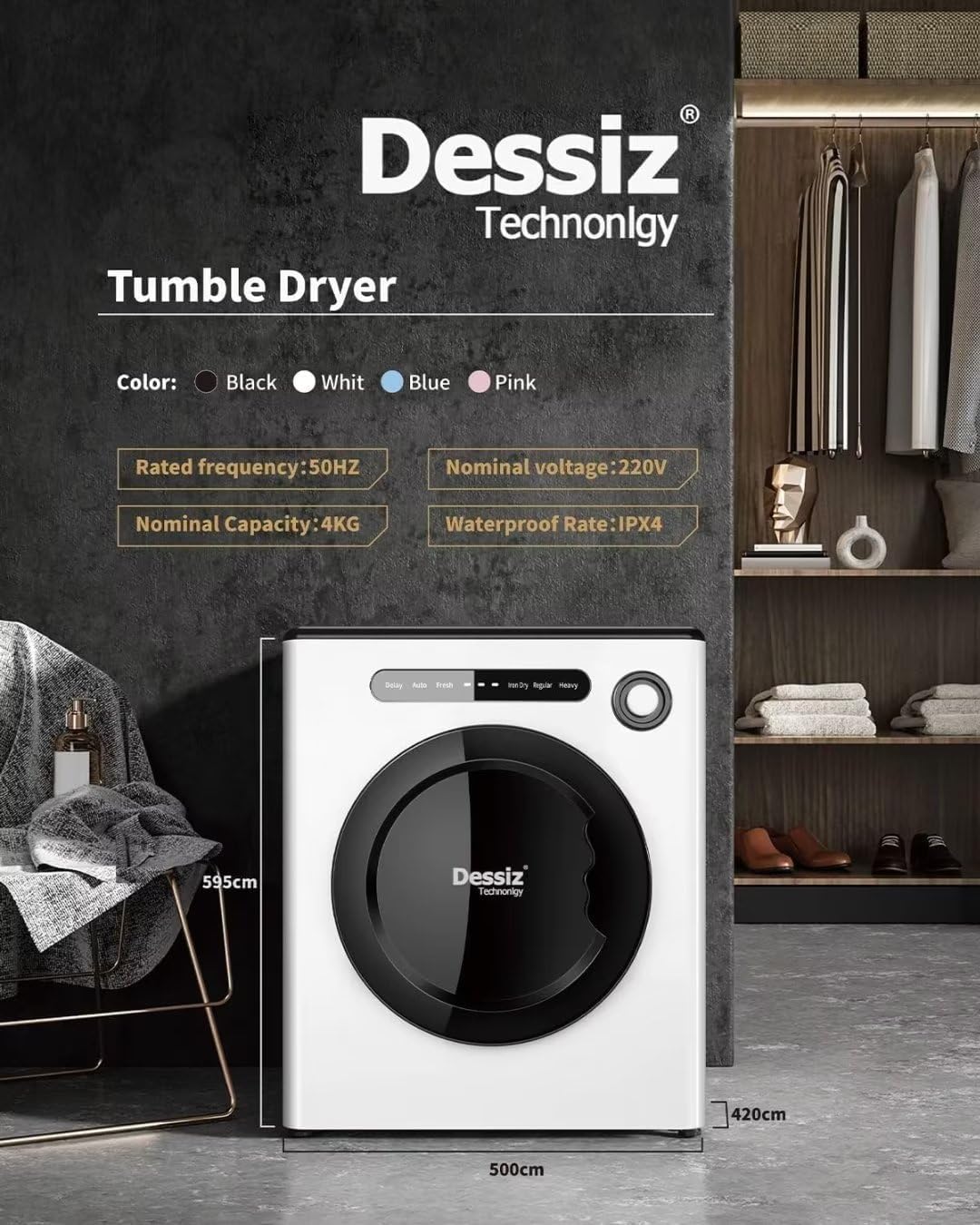 DS-04-WHITE Dryer - Smart Home Appliances