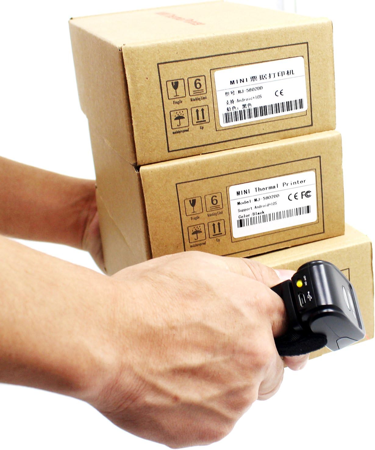 2D Bluetooth Ring Barcode Scanner,Symcode Wearable Wireless Finger Mini Bar Code Reader Scanner