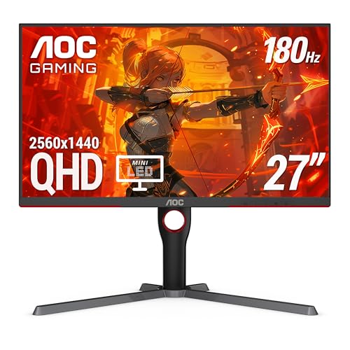 AOC C27G2Z 27" Curved Frameless Ultra-Fast Gaming Monitor, FHD 1080p, 0.5ms 240Hz, FreeSync, 2x HDMI 2.0, 1x Display Port, Height Adjustable
