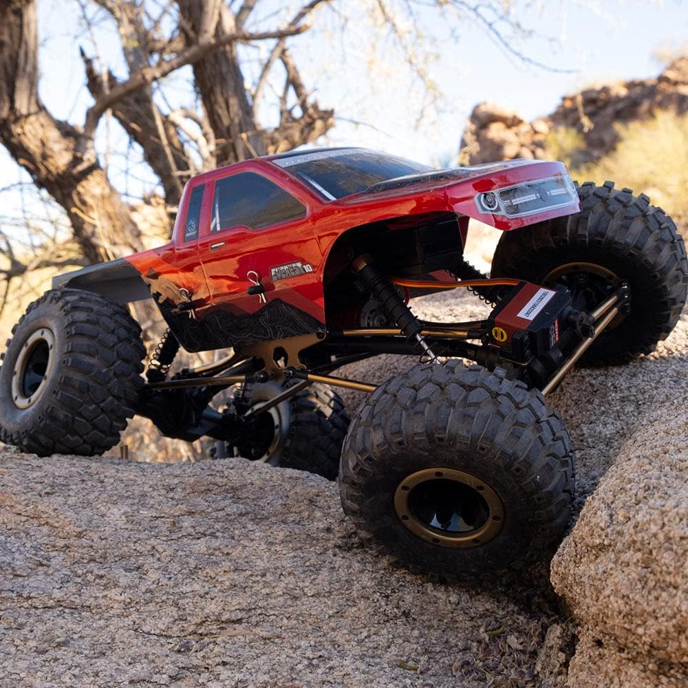 Redcat Racing Everest-10 Electric Rock Crawler with Waterproof Electronics, 2.4Ghz Radio Control (1/10 Scale), Red/Black