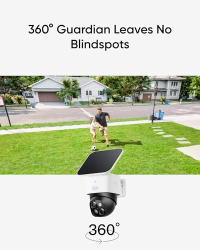 eufy Security SoloCam S340, Solar Security Cameras Wireless Outdoor, Cameras for Home Security, 360° Pan & Tilt Surveillance, No Blind Spots