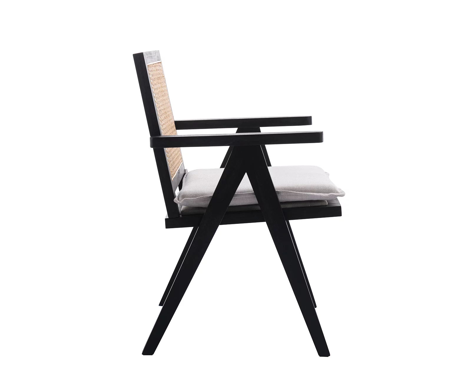 Guyou Modern Rattan Dining Chair Set of 2, Mid-century French Farmhouse Upholstered Solid Wood Armchair Reading Chair