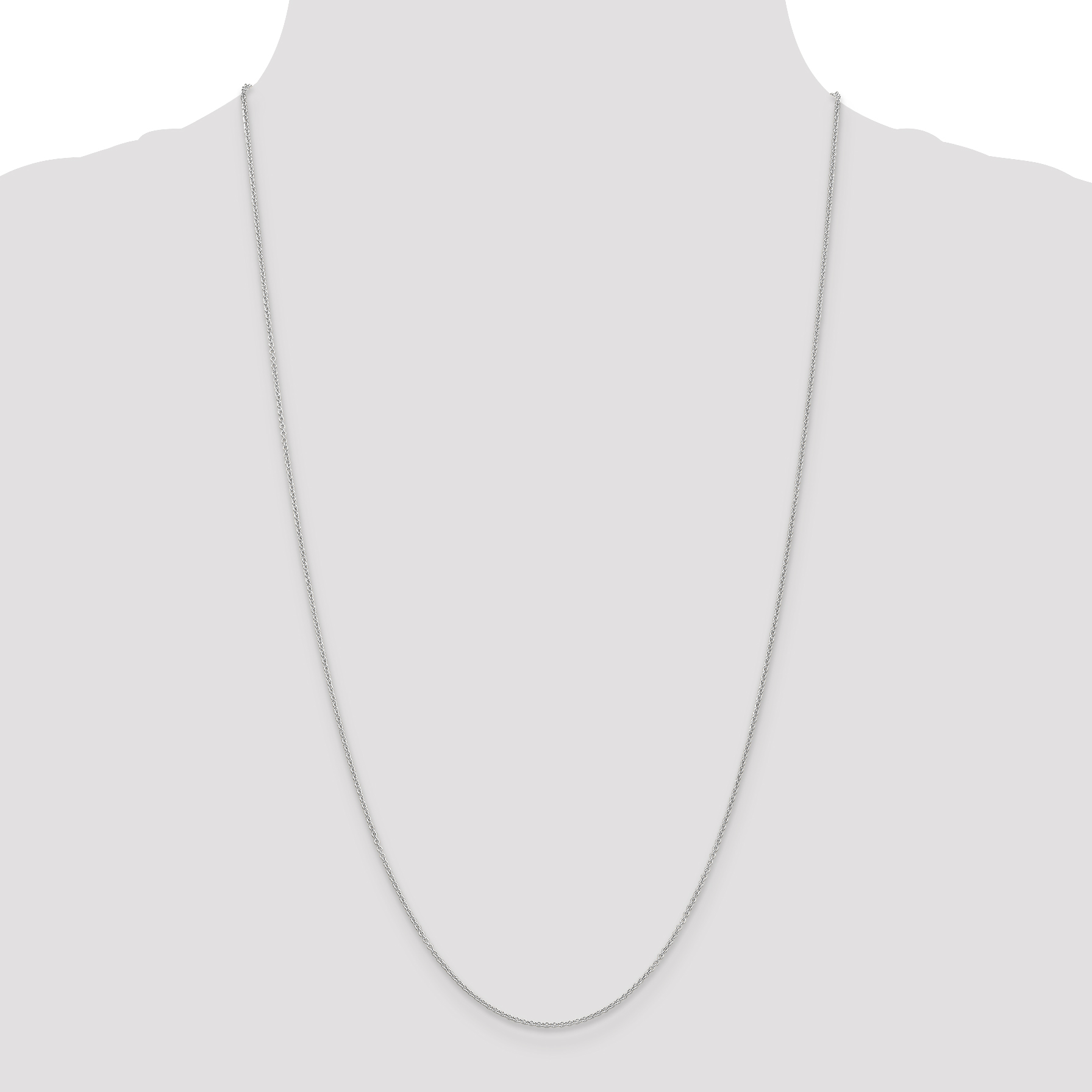 Carat in Karats 14K White Gold Ultra-thin Cable With Lobster Clasp Chain Necklace (18 Inches x 1.2mm)