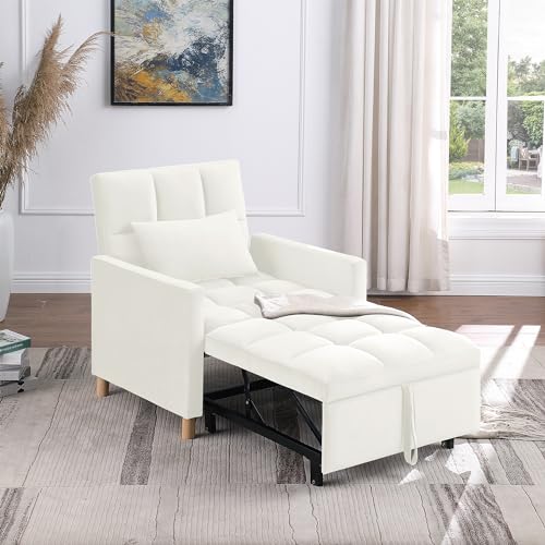 Sofa Bed,3-in-1 Sleeper Sofa Couch with Pull Out Bed, Adjustable Lounge Sofa Sleeper Chair, Sofa Bed Couch with Pillow