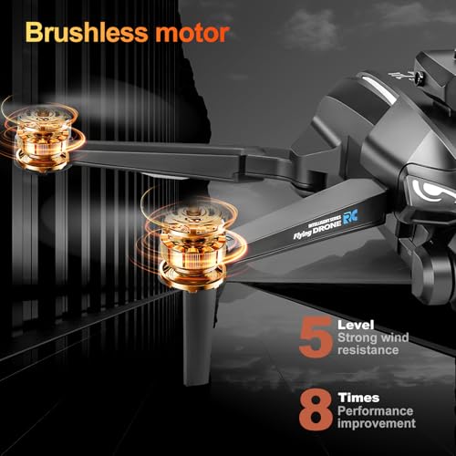 Brushless RC Drone with 4K Dual Camera, 4.5-inch HD Screen Remote Control, Smart Obstacle Avoidance