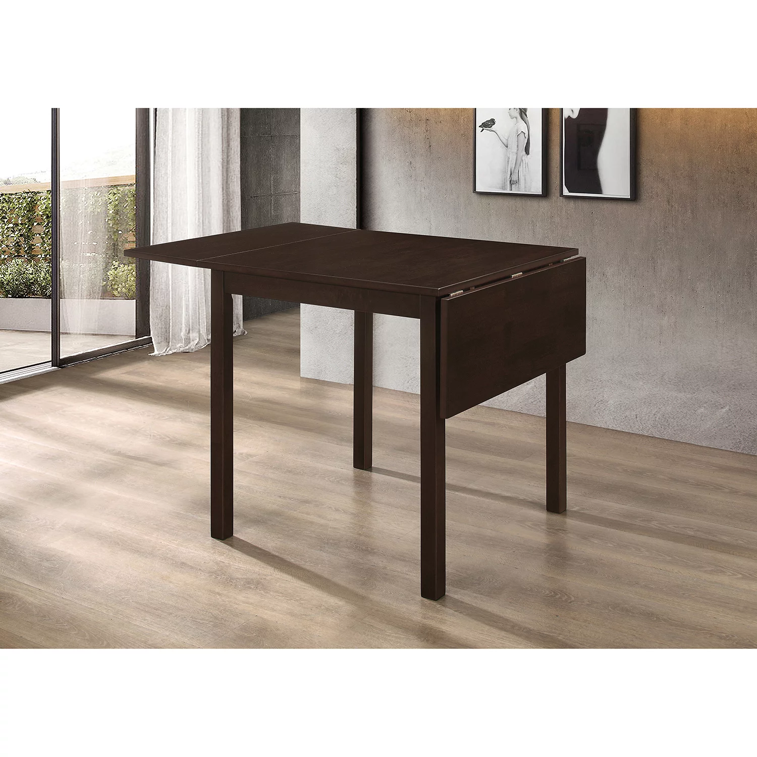 Kelso Rectangular Dining Table with Drop Leaf Cappuccino