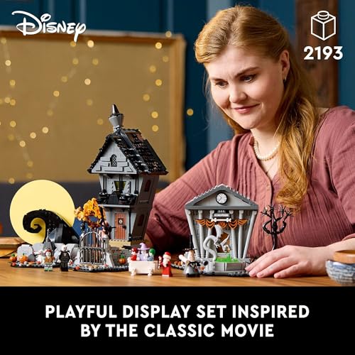 LEGO Disney Tim Burton's The Nightmare Before Christmas Decor - Building Set for Adults for Display, Ages 18+