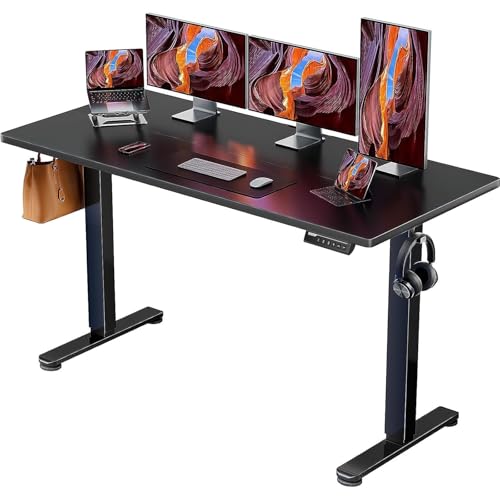 ErGear Height Adjustable Electric Standing Desk, 48 x 24 Inches Sit Stand up Desk, Memory Computer Home Office Desk with Two-Piece Desktop (Walnut)
