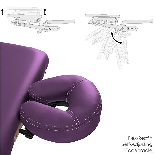EARTHLITE Portable Massage Table Package AVALON – Reiki Endplate, Premium Flex-Rest Face Cradle & Strata Cushion, Carry Case (30”x73”)