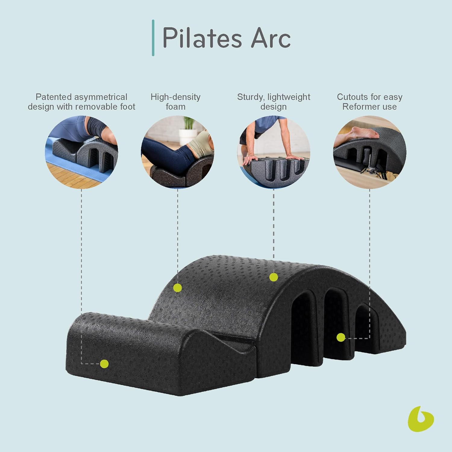 Balanced Body Pilates Arc, Step Barrel for Spine Exercises, Balance, Core Strengthening, and Stretching, Spine Corrector, Reformer Wedge