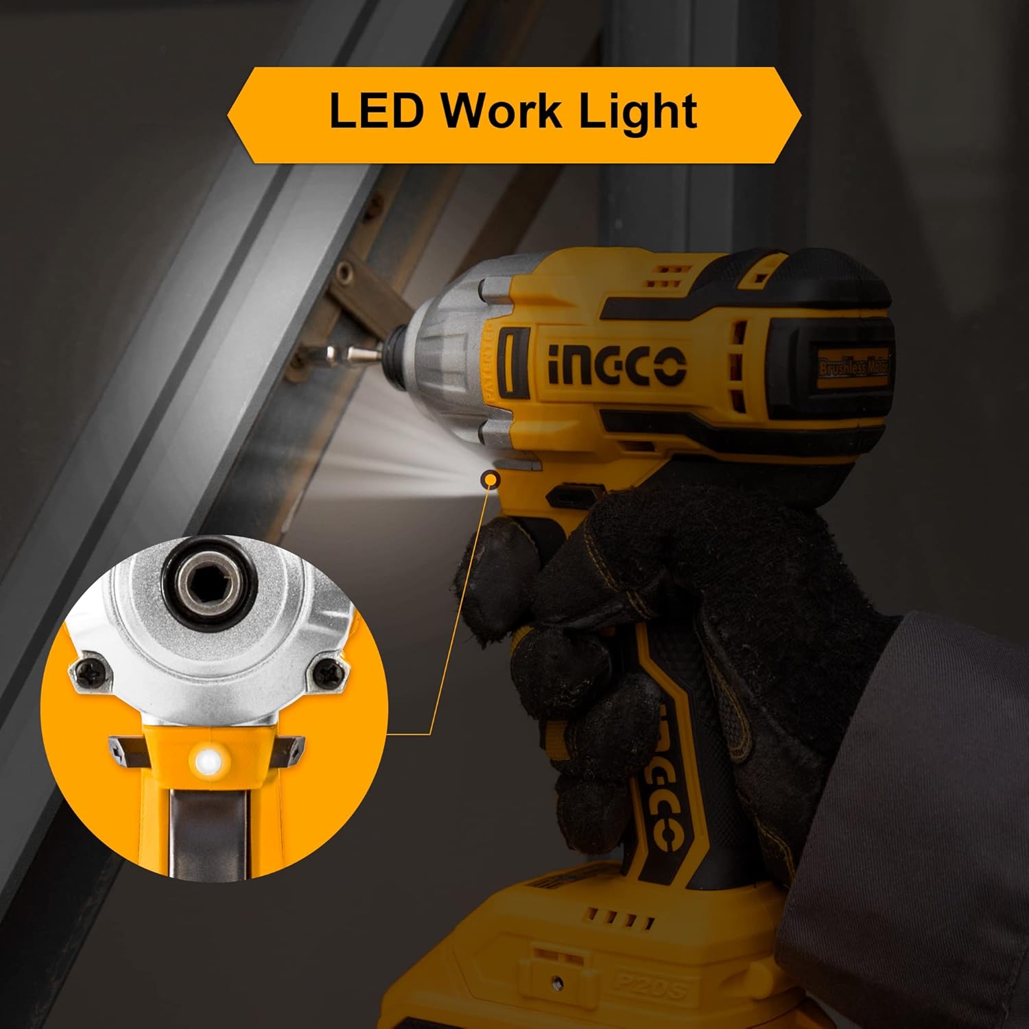 INGCO 20V Brushless Cordless Impact Driver Set CIRLI2002A
