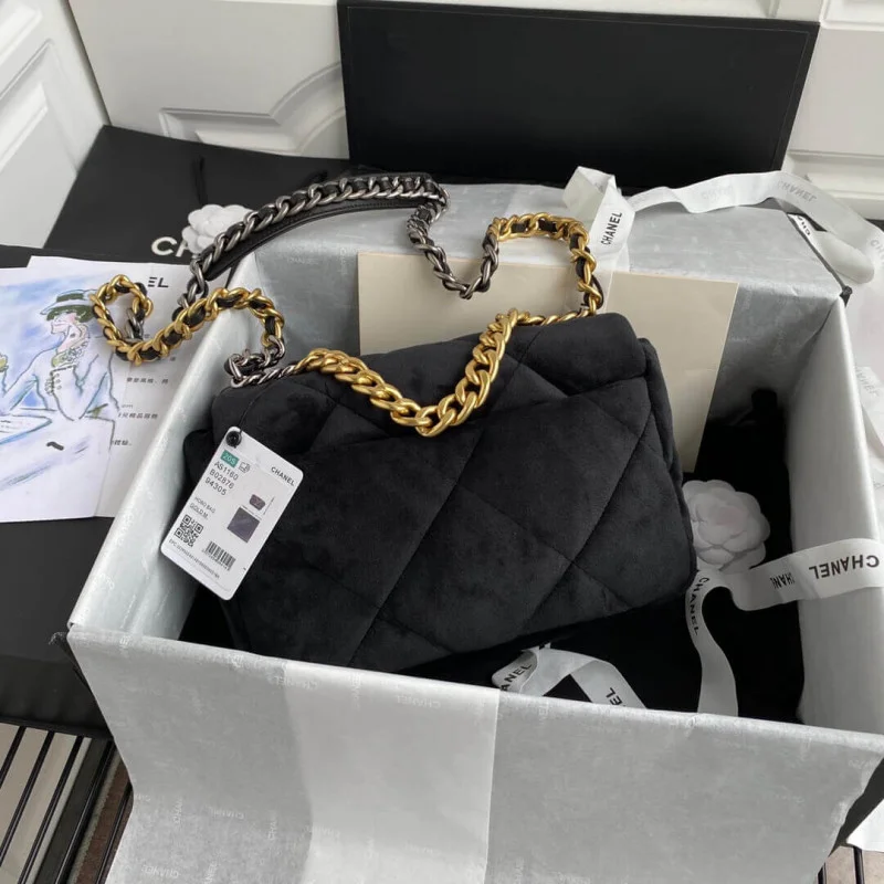 Chanel 19 Small Velvet Flap Bag As1160