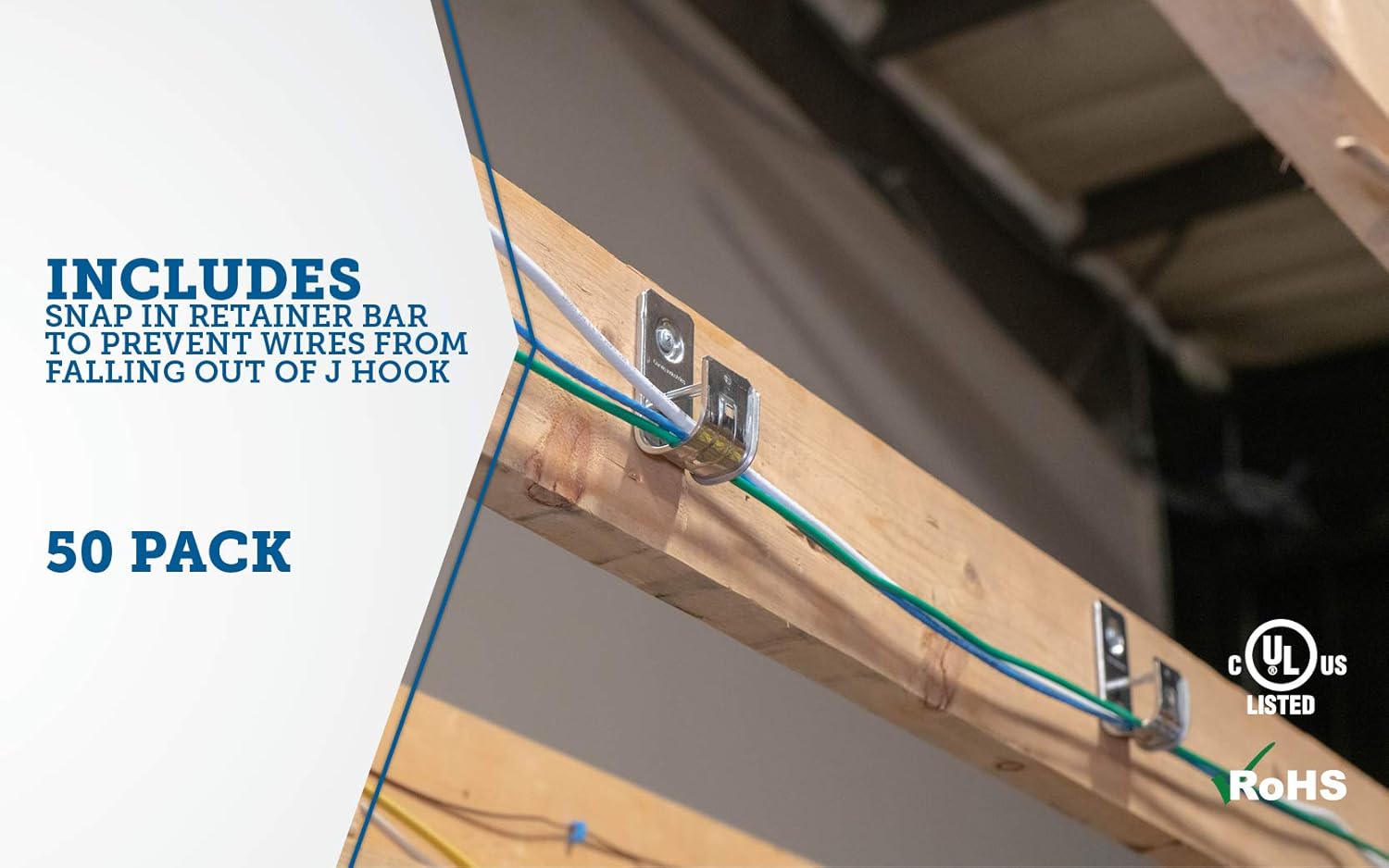Southwire SW-JHK-21 6 Cable Support J-Hook, Holds 450 Cat 5E Wires