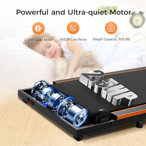 GORISE Walking Pad, Under Desk Treadmills for Home, Walking Pad with Incline, Treadmills with Remote Control APP LED Display
