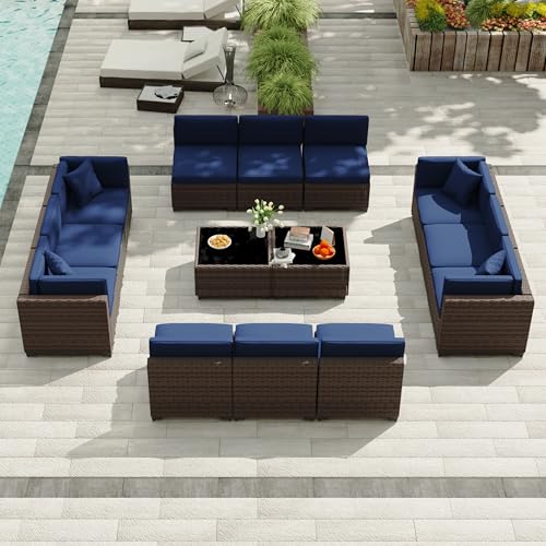 KIGOTY Patio Furniture Set 7 Pieces Conversation Sets, Outdoor Sectional Sofa