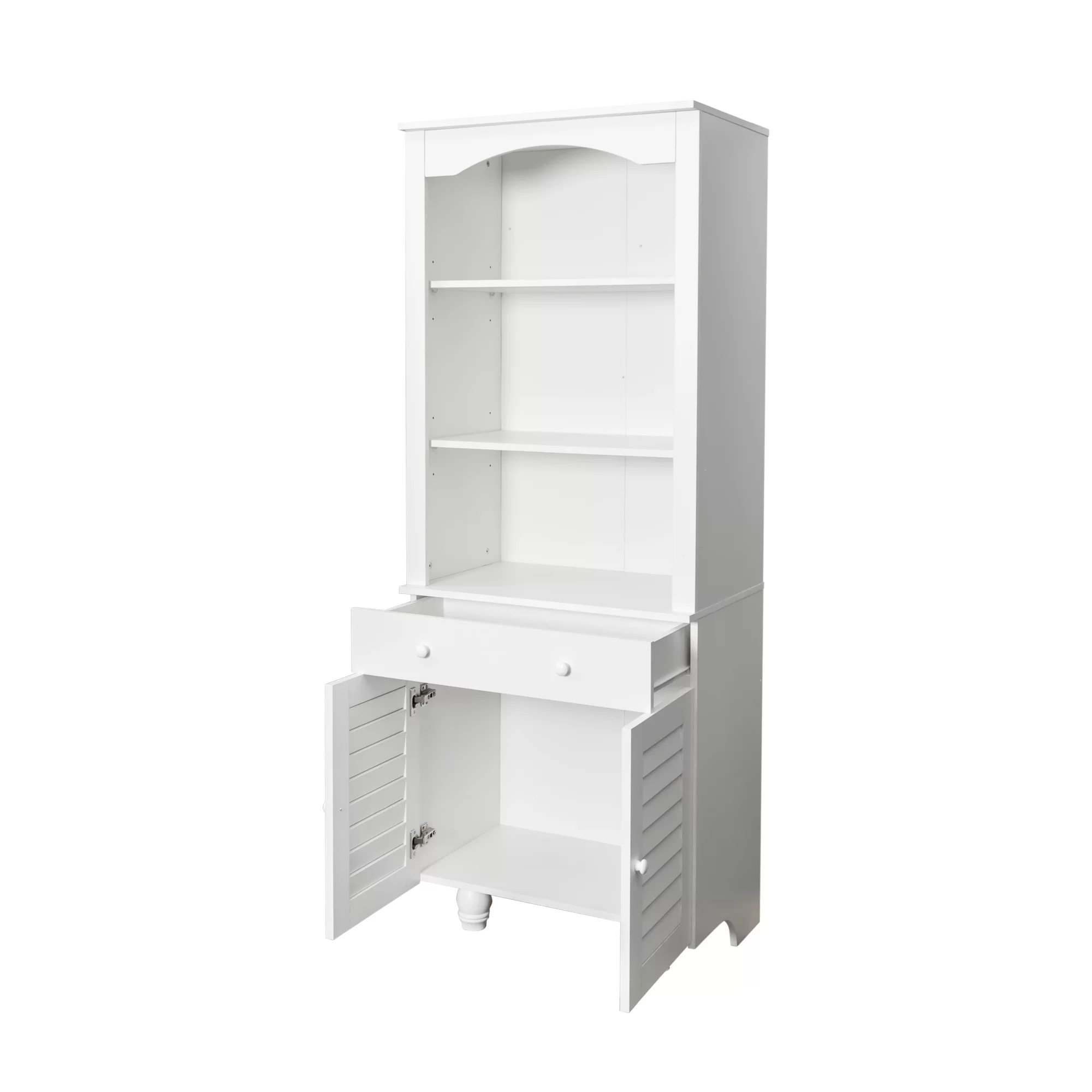 Royard Oaktree Tall Storage Cabinet Freestanding Kitchen Pantry Cabinets with Hutch