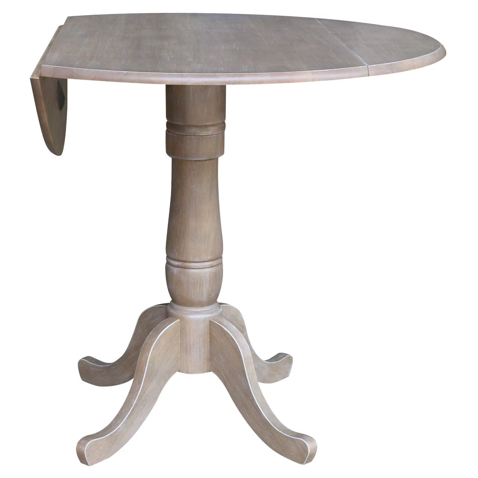 42" Round Dual Drop Leaf Pedestal Table - 35.5"H