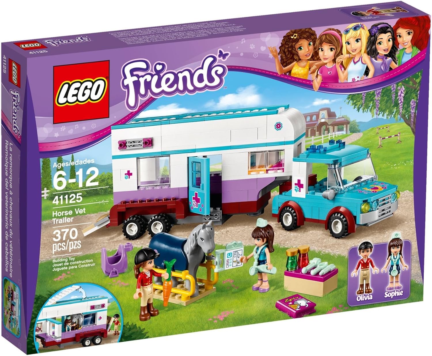 LEGO 41125 Horse Vet Trailer Building Kit, (370 Piece)