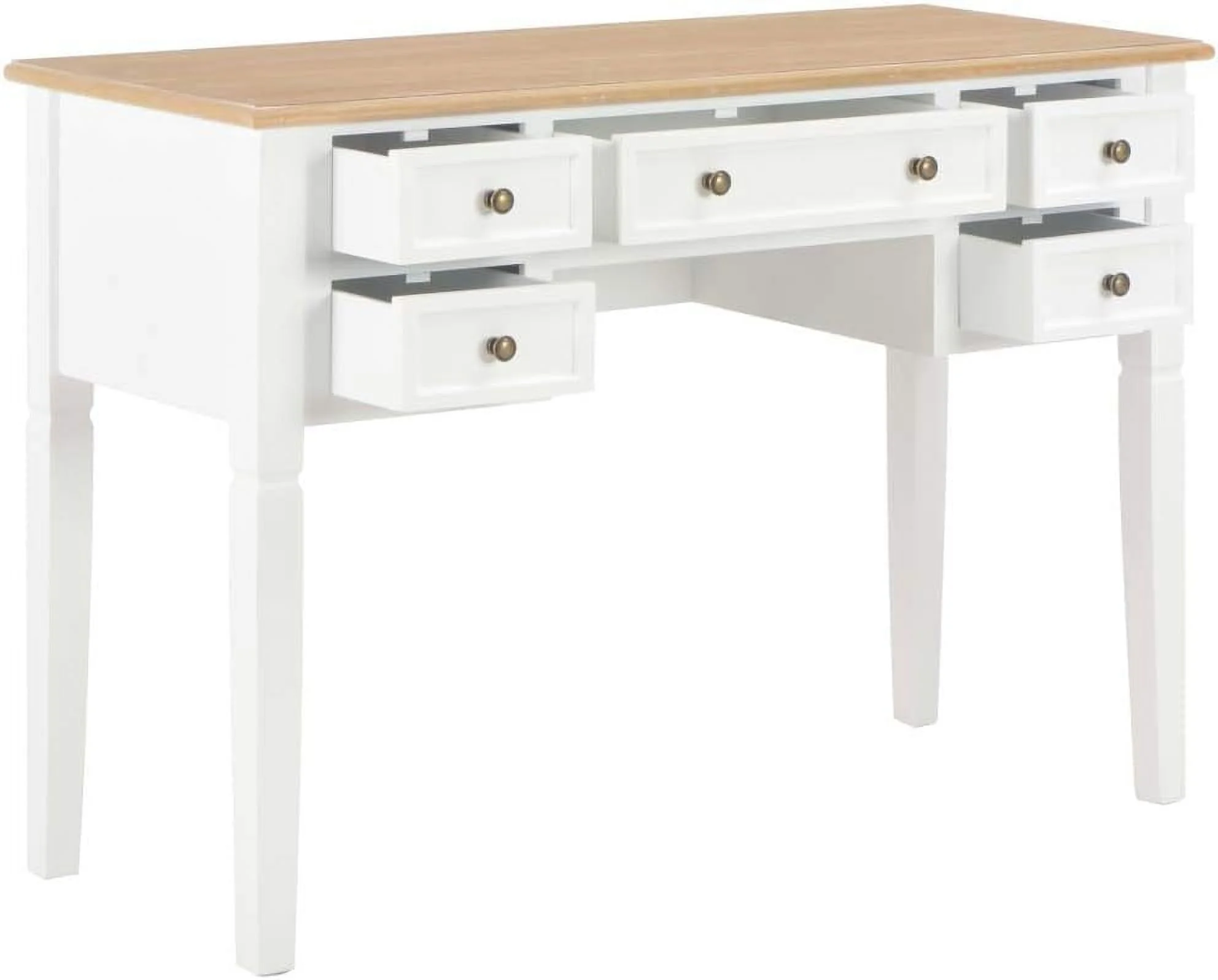 KHBIULIFE Writing Desk with 5 Drawers | Modern Dressing Table Vanity Table Makeup Table Vanity Desk for Bedroom | Wooden Writing Workstation Table