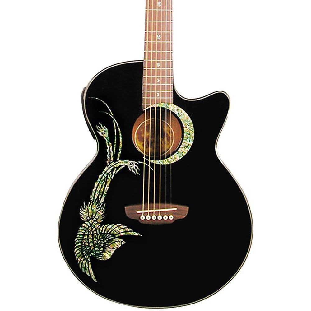 Luna Fauna Phoenix Acoustic Electric Guitar Black
