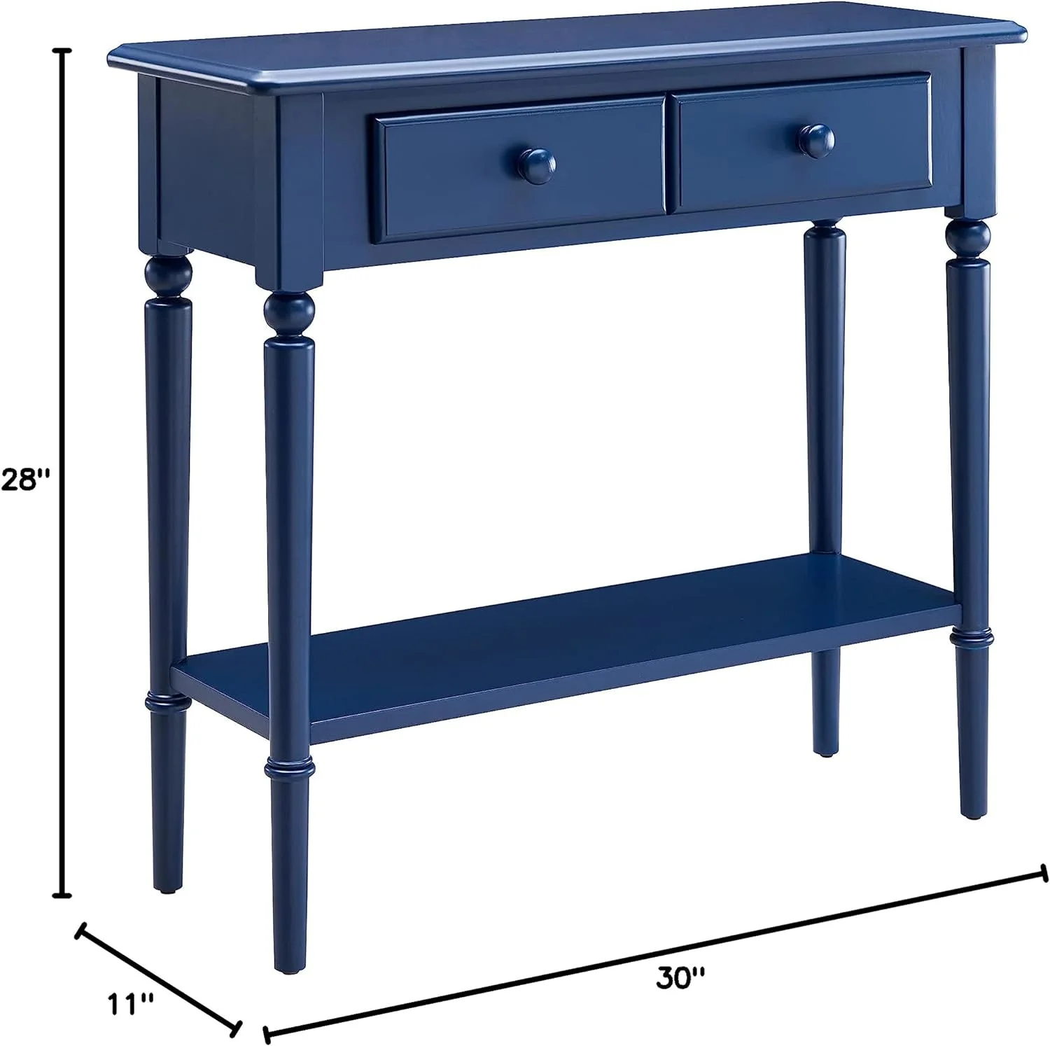 Leick Home Coastal Console Table, Navy Blue