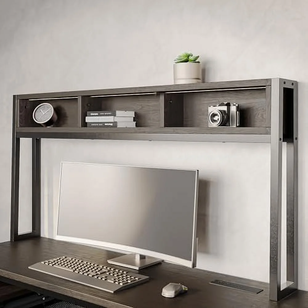RUNFAYBIU Computer Desk with Monitor Stand and File Cabinet  104"