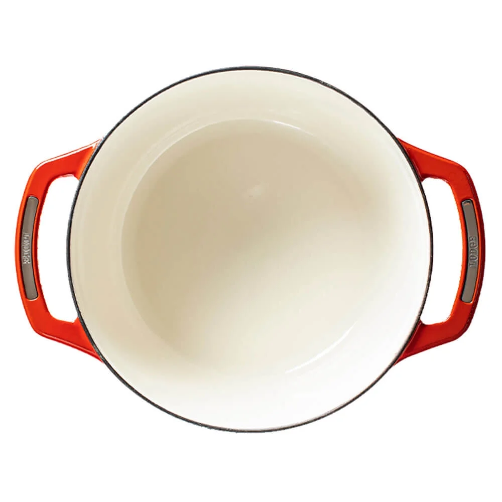 Lodge U6ID400 6 Qt. Enameled Cast Iron Dutch Oven - Cherry On Top