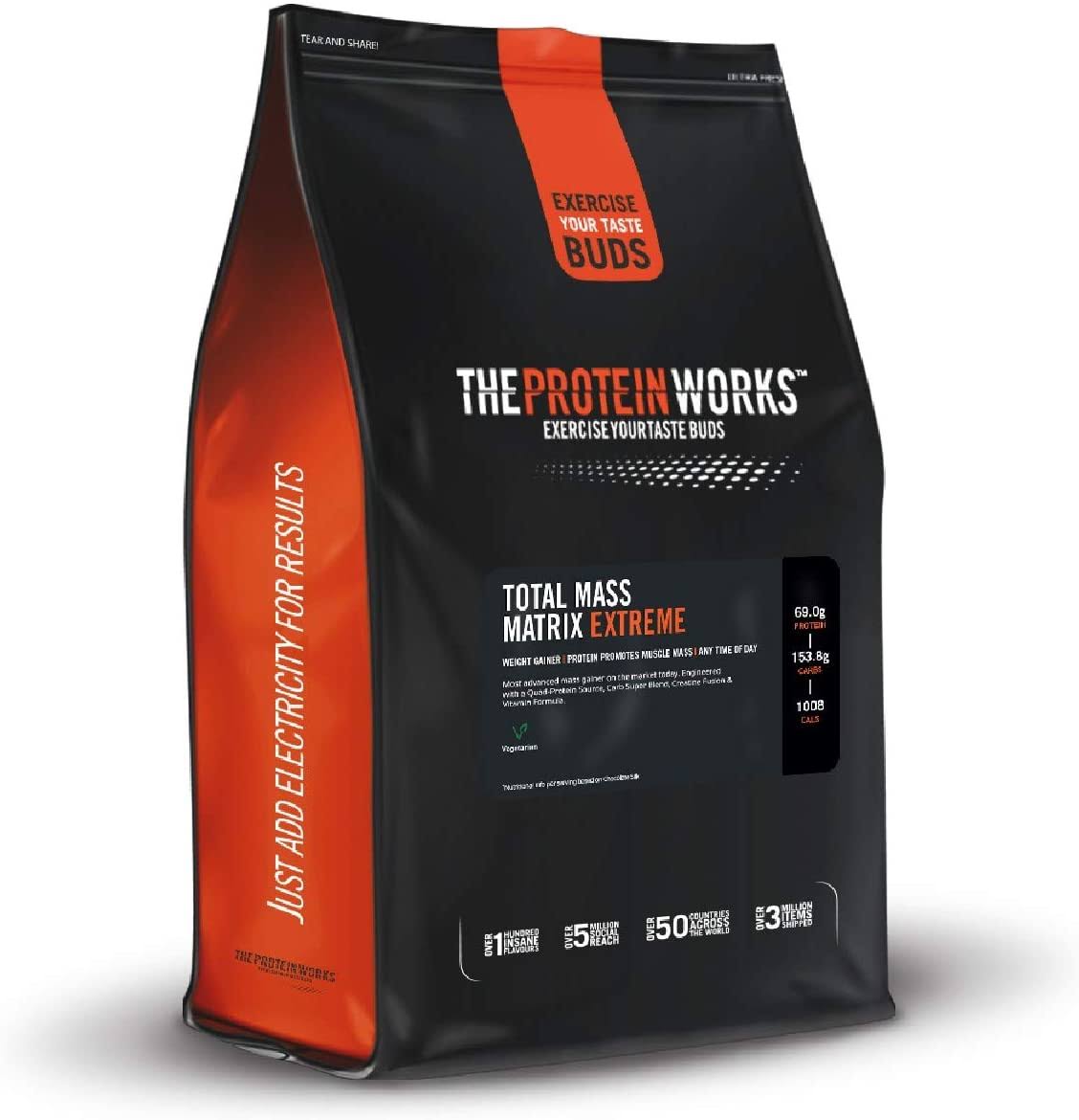 The Protein Works Total Mass Matrix Extreme Protein Powder | Mass Gainer | High Calorie Weight Gainer | with Glutamine, Creatine