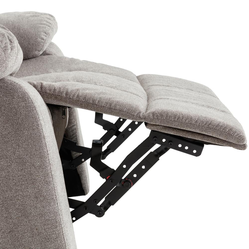 Comfort Pointe Troy Ash Grey Microfiber Glider Rocker Recliner