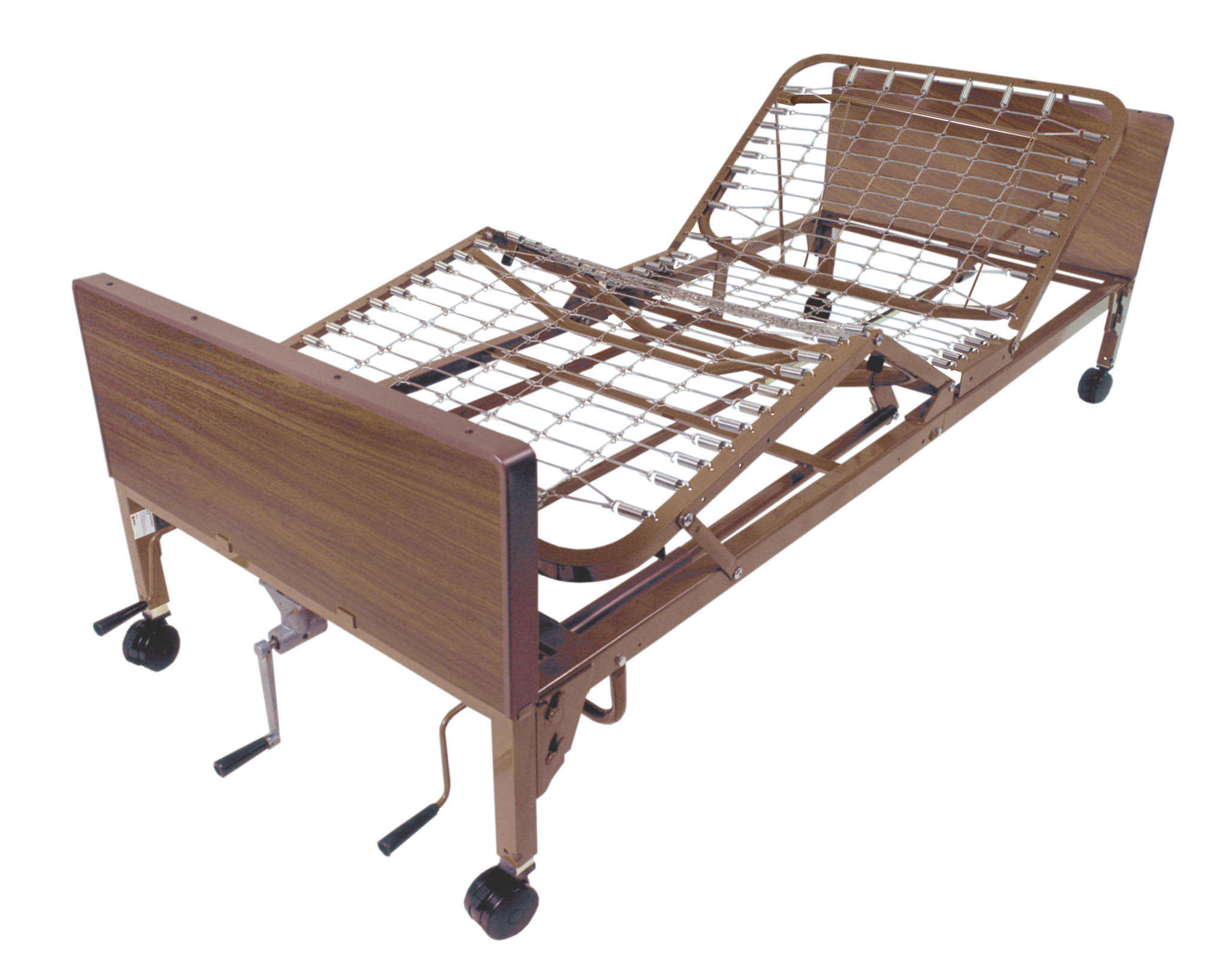 Drive Medical Multi Height Manual Hospital Bed with Full Rails and Foam Mattress