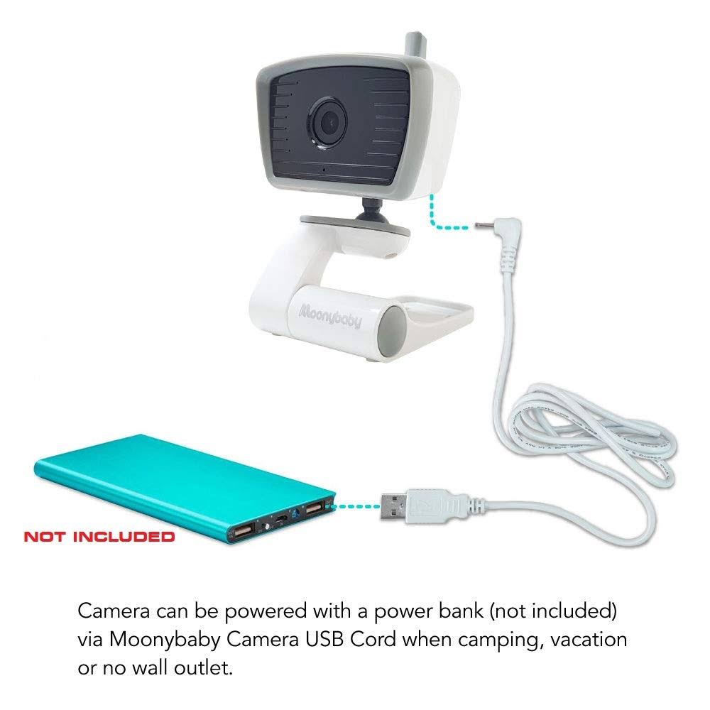 Moonybaby Video Baby Monitor for Camping or Vacation with 2 Portable Cameras for 2 Rooms, 4.3 Inches LCD, No Wifi, Long Battery