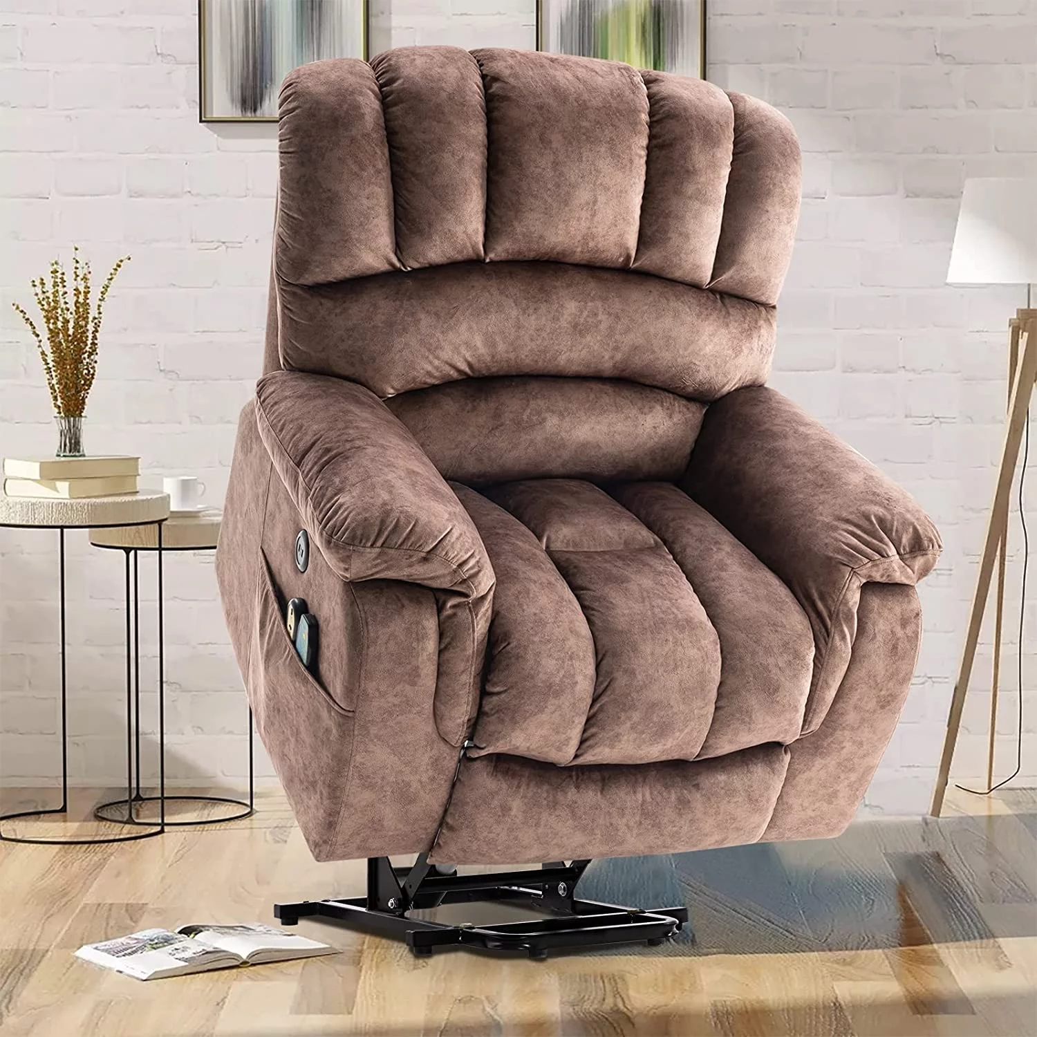 VIVIJASON Heavy Duty and Safety Motion Overstuffed Recliners with Heat & Massage for Elderly People
