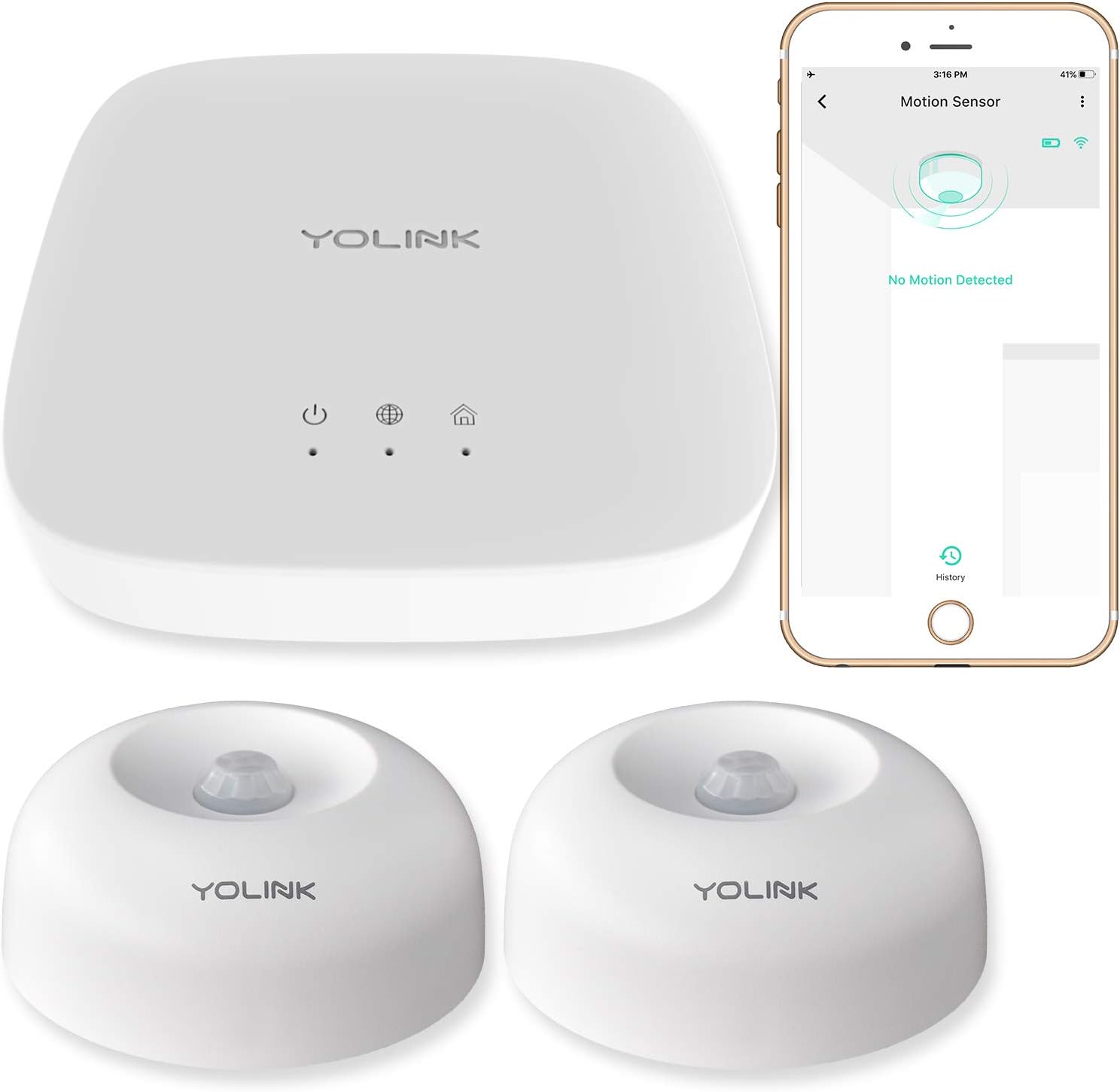 Smart Motion Sensors, YoLink 1/4 Mile World's Longest Range Wireless Indoor Motion Detector Compatible with Alexa IFTTT