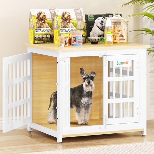 EasyCom 48"/42"/33" Dog Crate Furniture with Name Tag, Heavy Duty Dog Kennel Indoor for Large Dogs