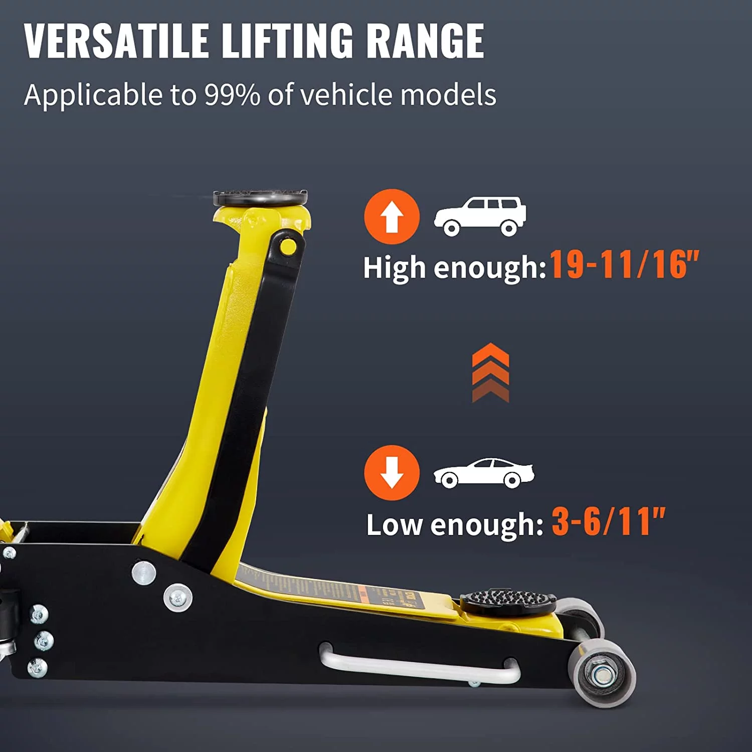 VEVOR 3 Ton Low Profile Aluminum Steel Racing Floor Jack Dual Pump Lift Car Auto - Radiant Selections