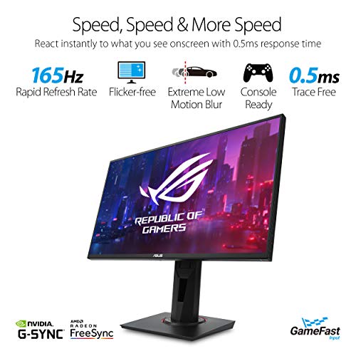 ASUS TUF Gaming 24” 1080P Monitor (VG248Q1B) - Full HD, 165Hz, Extreme Low Motion Blur, 0.5ms, FreeSync Premium, Eye Care, DisplayPort, HDMI
