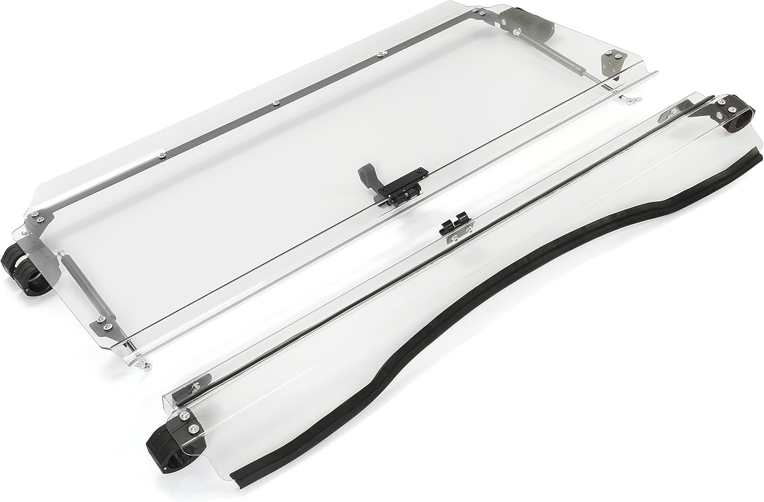 HECASA Clear Folding Windshield Compatible with 2019-2020 Kawasaki Mule Pro MX Flip Scratch Resistant Windscreen 3-IN-1 Gas Spring Included