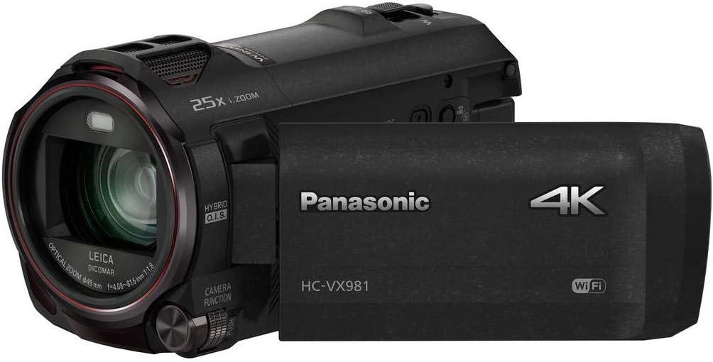 Panasonic 4K Ultra HD Camcorder HC-VX981K (Black), 20x Optical Zoom