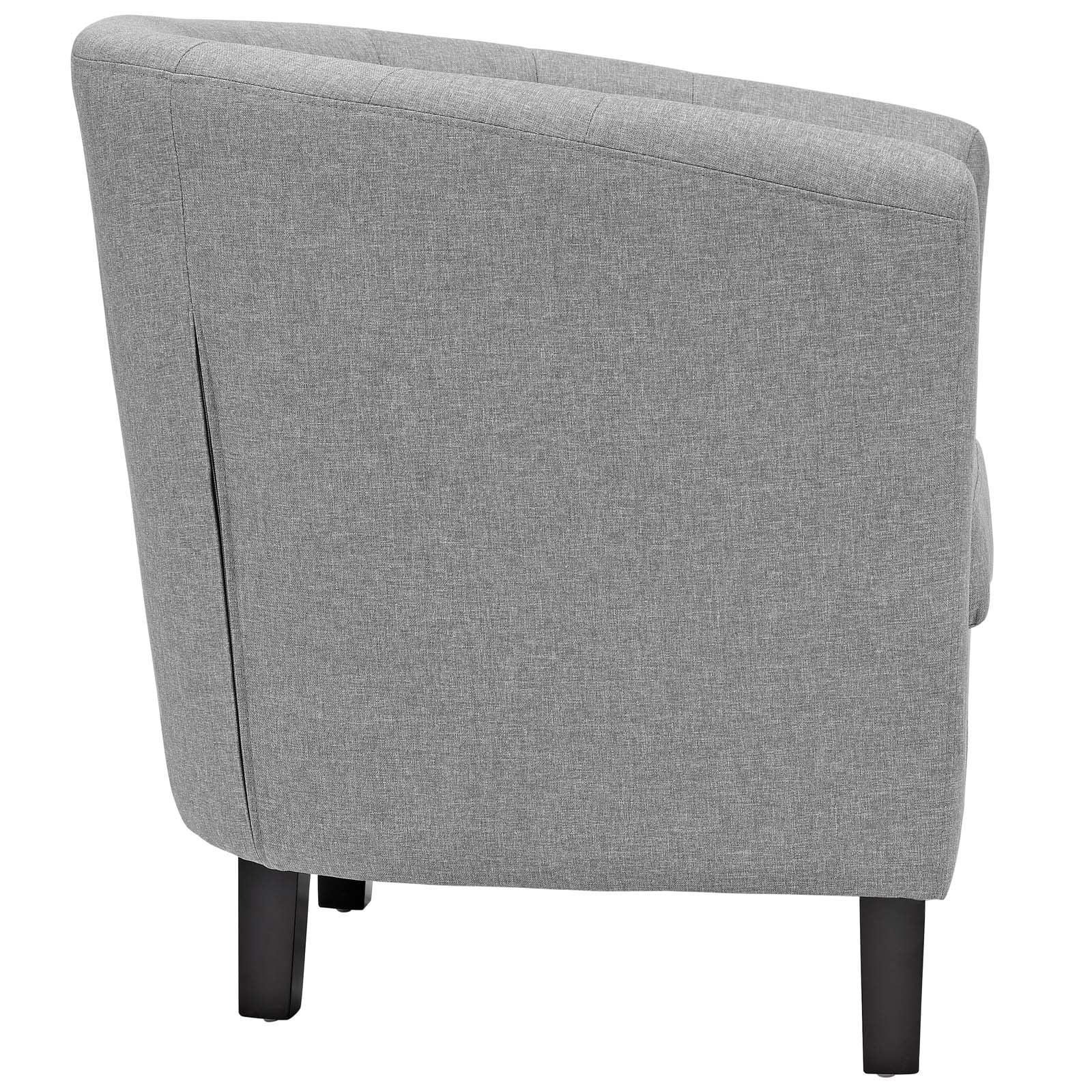 Modway Prospect 3 Piece Upholstered Fabric Loveseat and Armchair Set in Light Gray